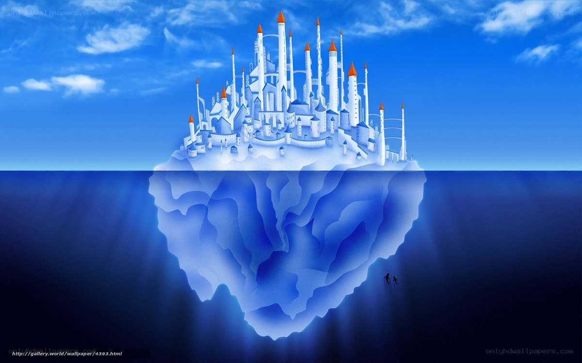 Floating castle on ice island