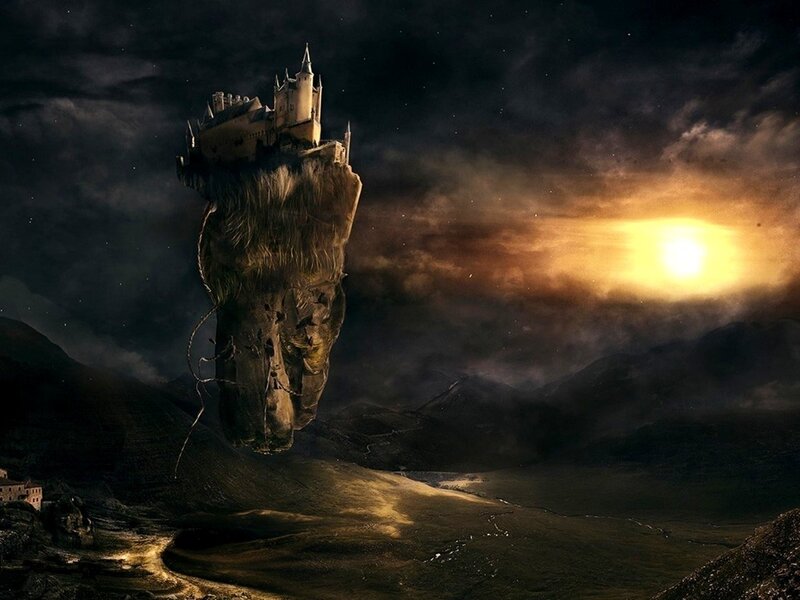 Floating Castle on Rock