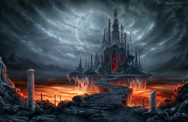 Floating Castle over Lava