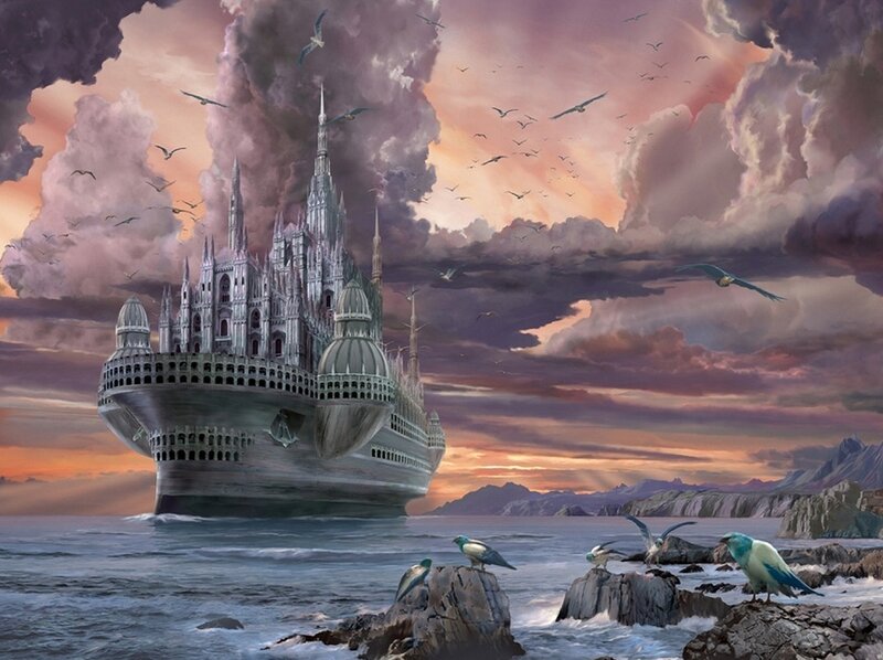 Floating Castle Ship — Purple