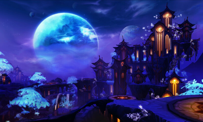 Floating Castle under Blue Moon