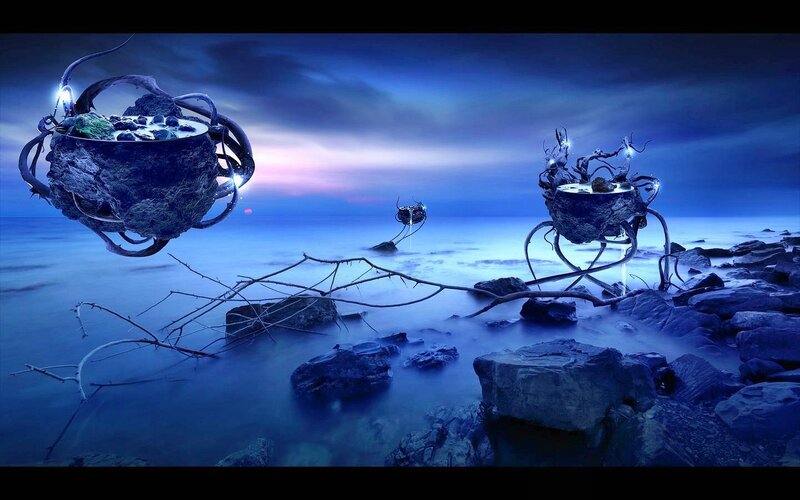 Floating Cauldrons on Beach