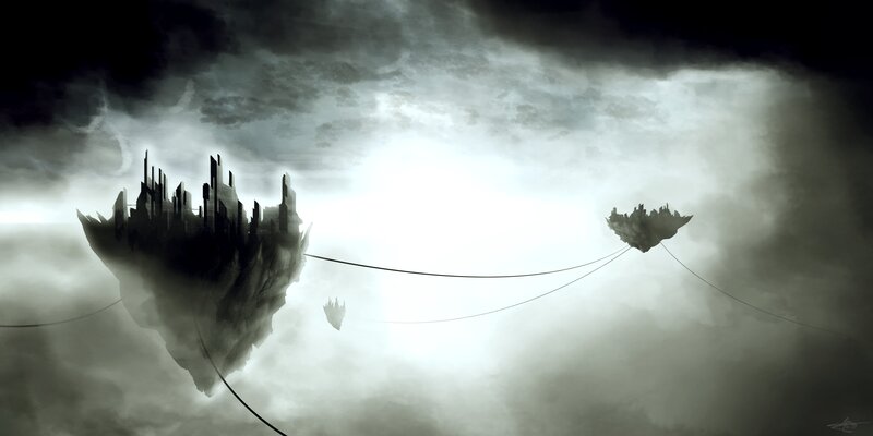 Floating Cities in Clouds — Gray