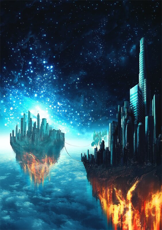 Floating Cities in Space — Blue