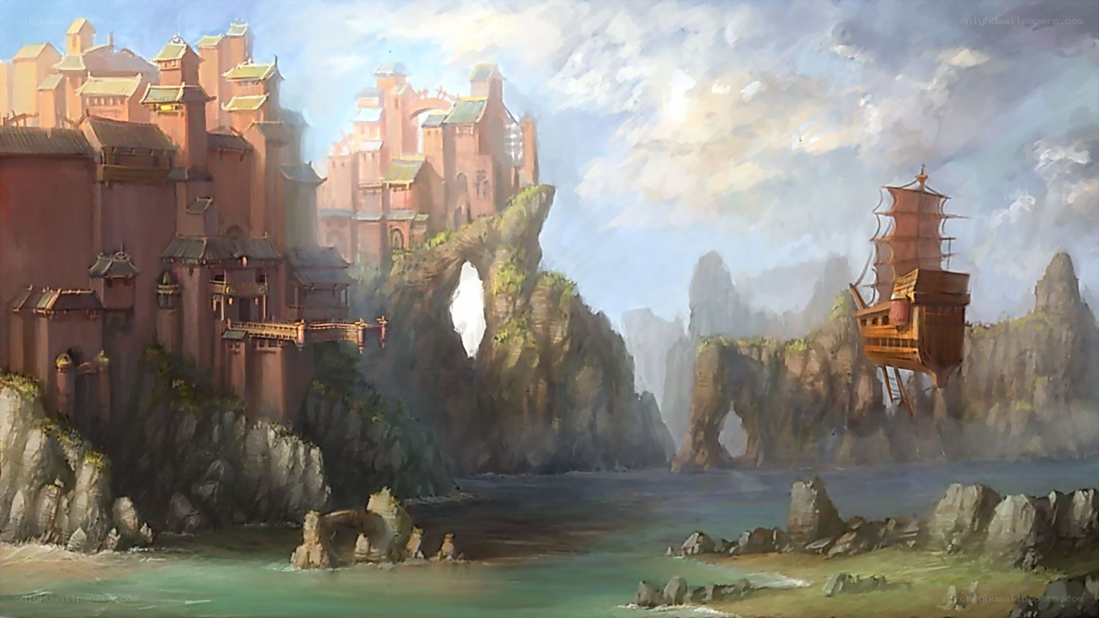 floating city by the sea