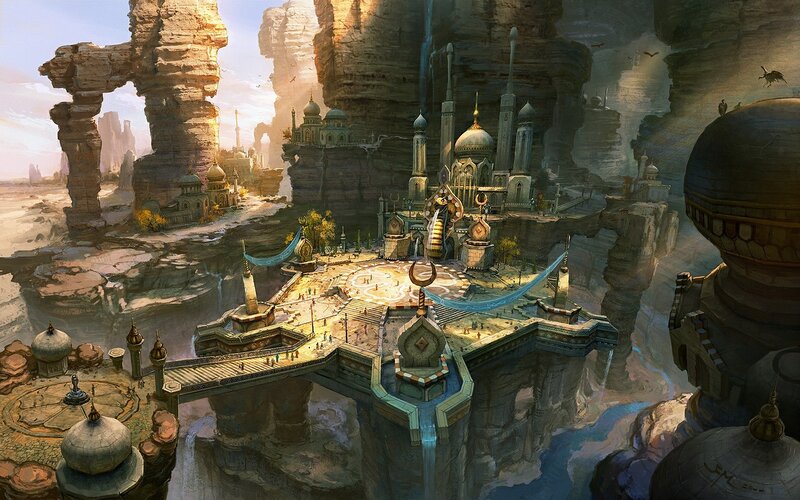 Floating City in Canyon — Brown