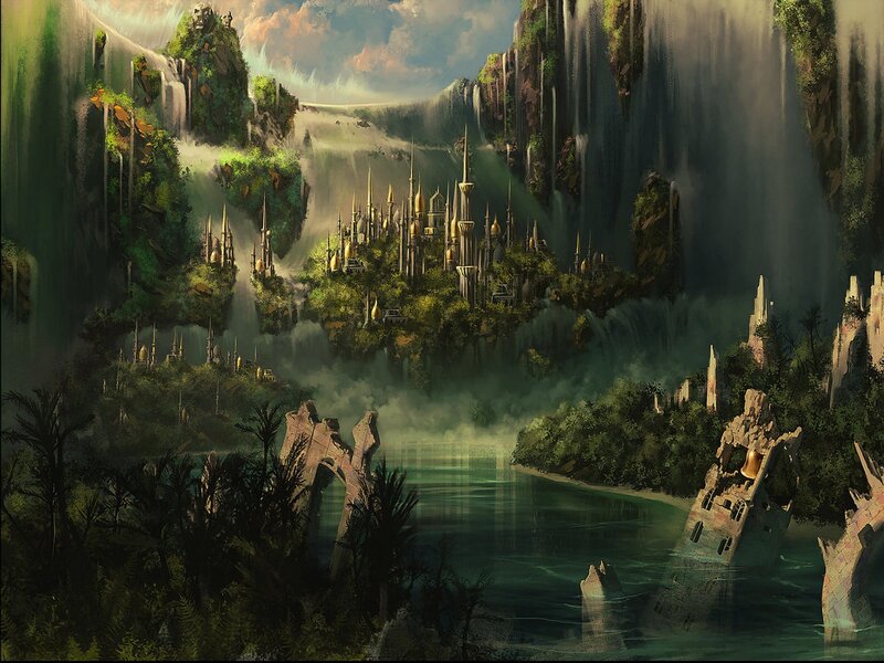 Floating City in Jungle