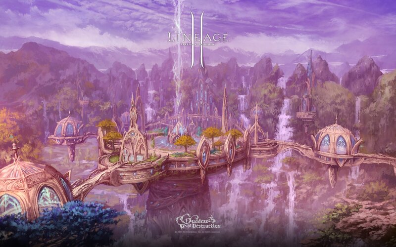 Floating City in Mountains — Purple