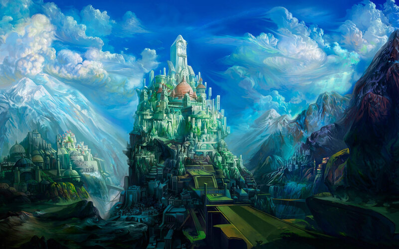 Floating City in Mountains