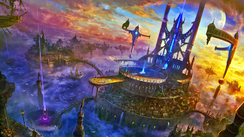 Floating City in Sky — Blue