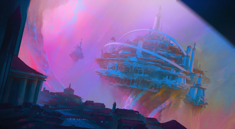 Floating City in Sky — Pink
