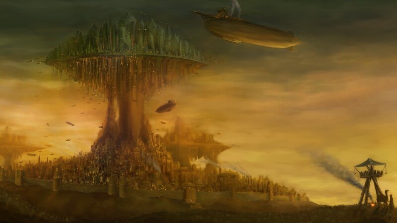 Floating City in Sky — Yellow