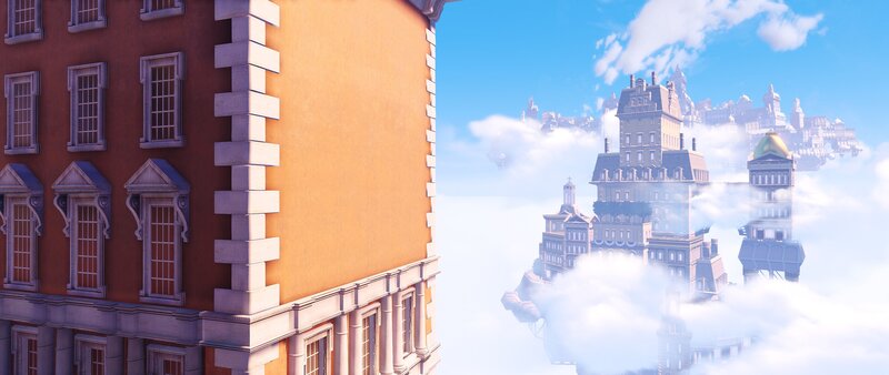 floating city in the clouds
