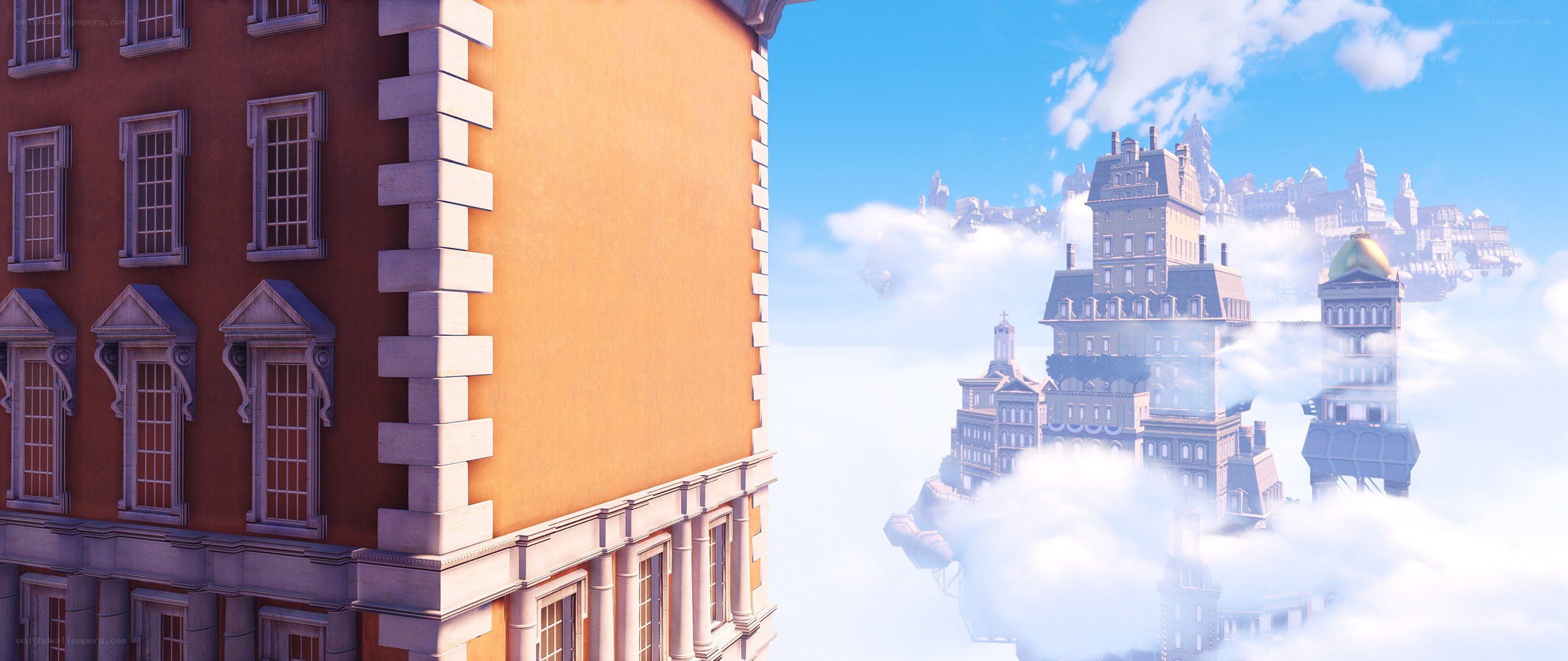 floating city in the clouds