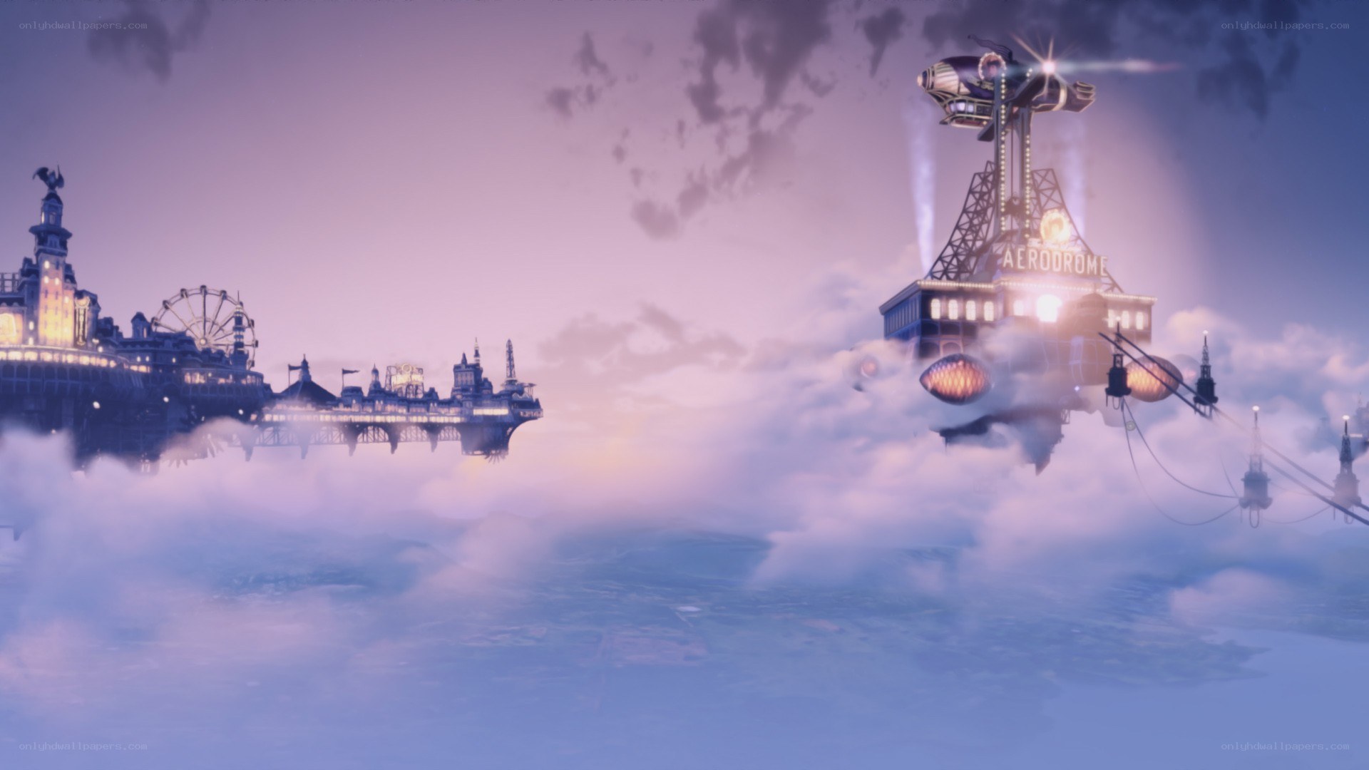 floating city in the clouds