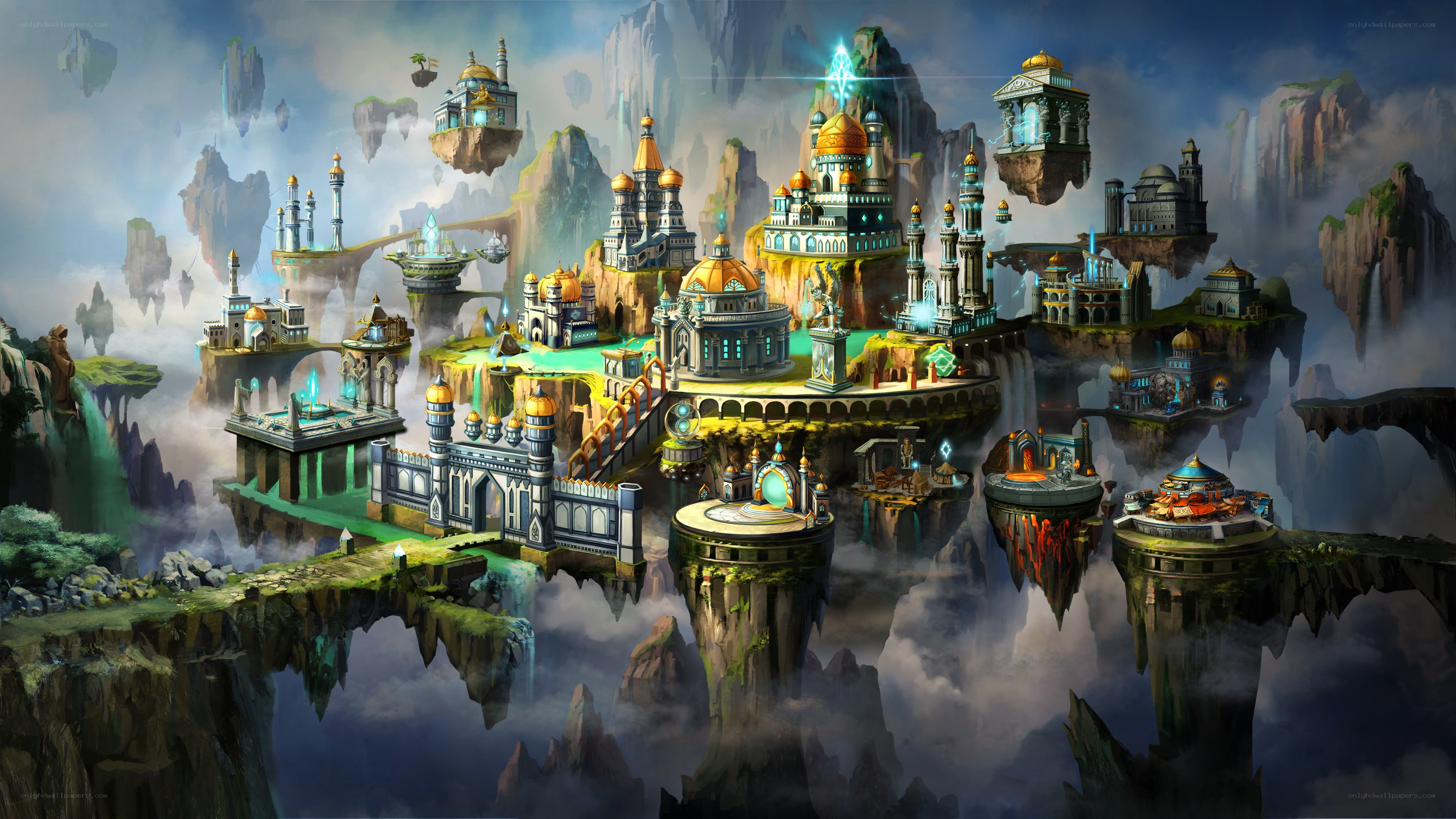 floating city in the clouds