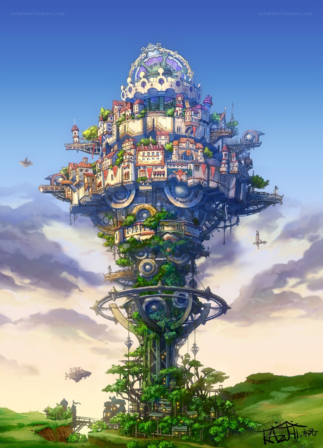 Floating city in the sky