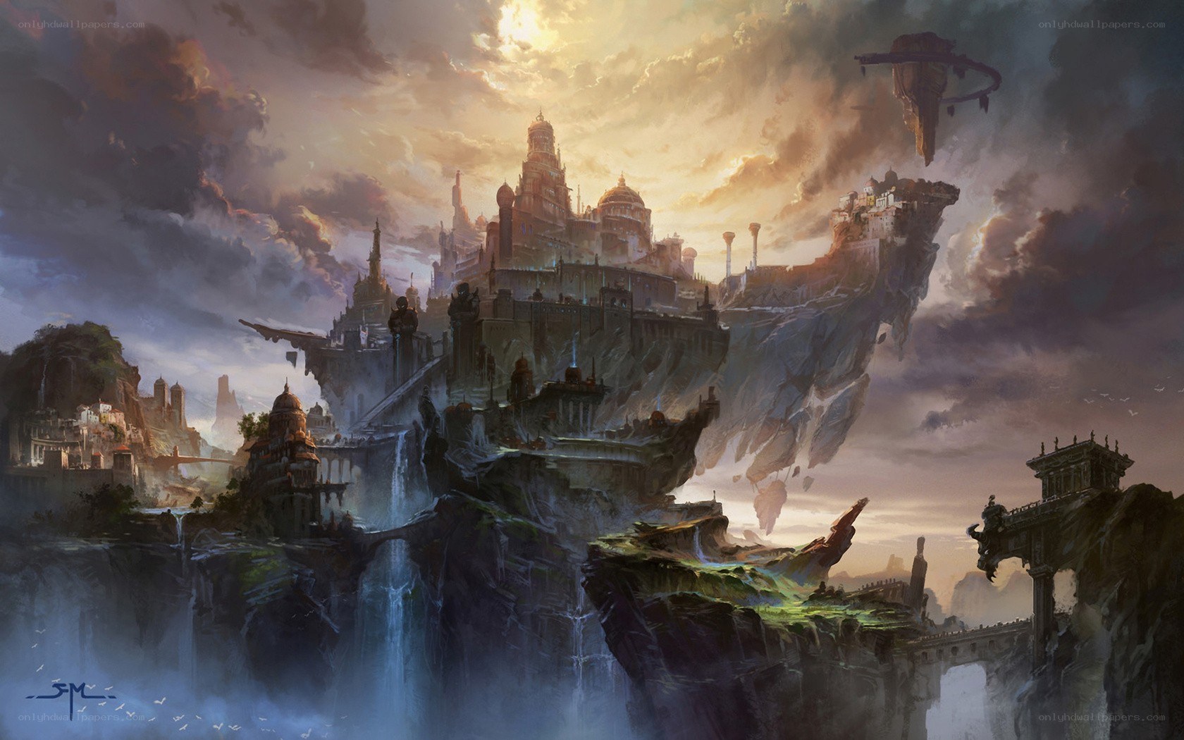 Floating city in the sky