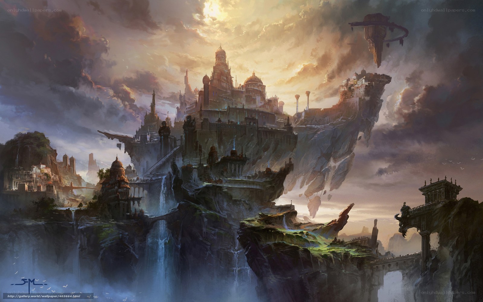 Floating city in the sky