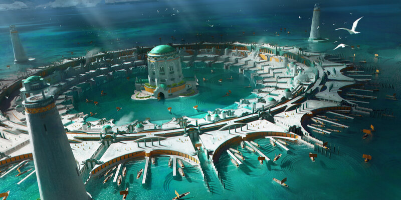 Floating City in Water