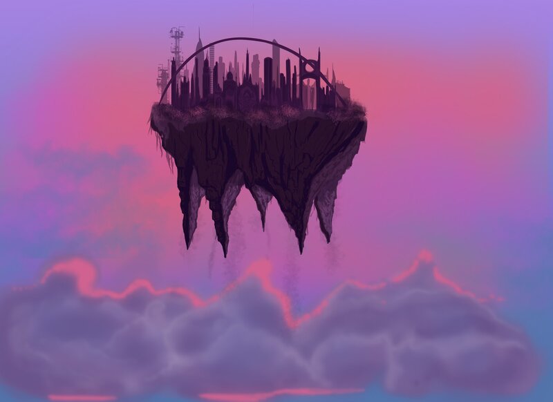 Floating City Island — Purple