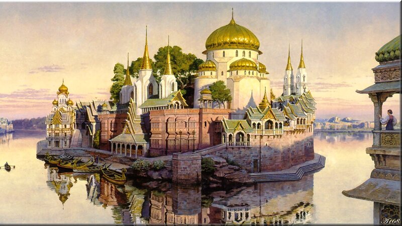 Floating City on Water — Gold