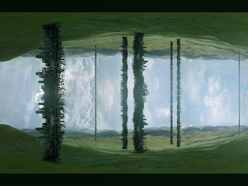 Floating city pillars