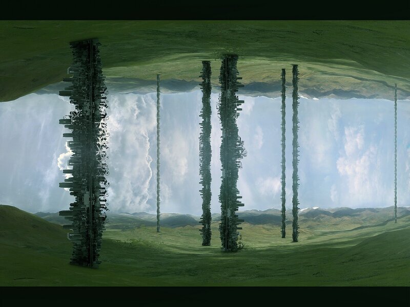 Floating city pillars