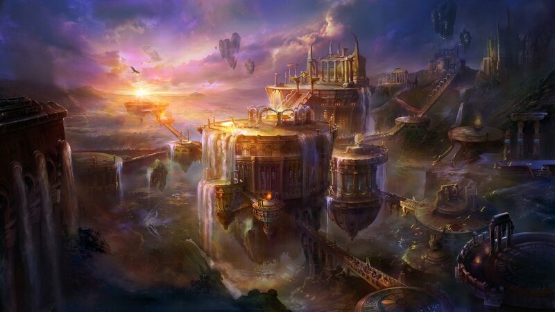Floating City Ruins — Purple