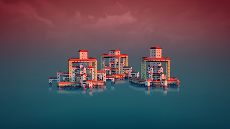 Floating City Structure — Red