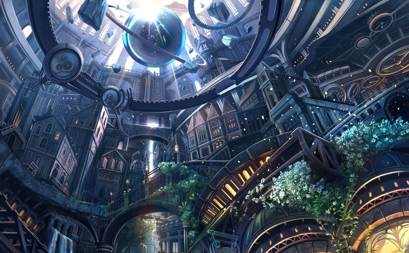 Floating City with Gears
