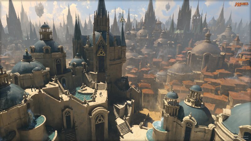 Floating Cityscape — Blue, Dramatic