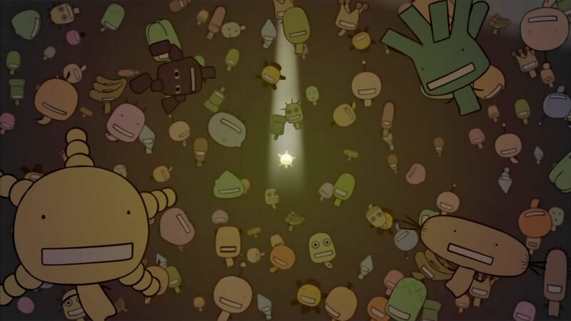 floating creatures in dark space