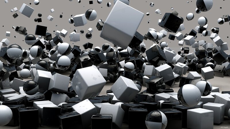 Floating Cubes and Spheres