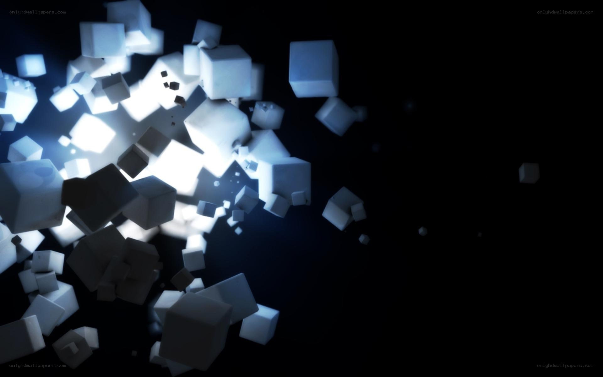 Floating cubes explosion