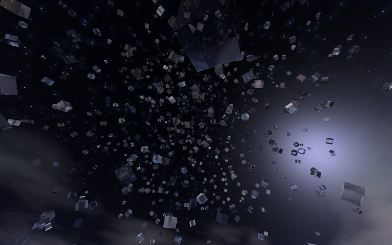 Floating cubes in space