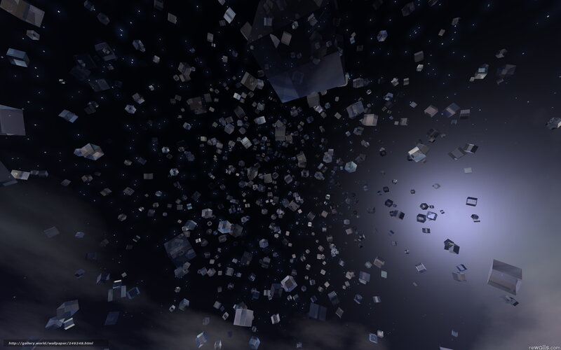 floating cubes in space