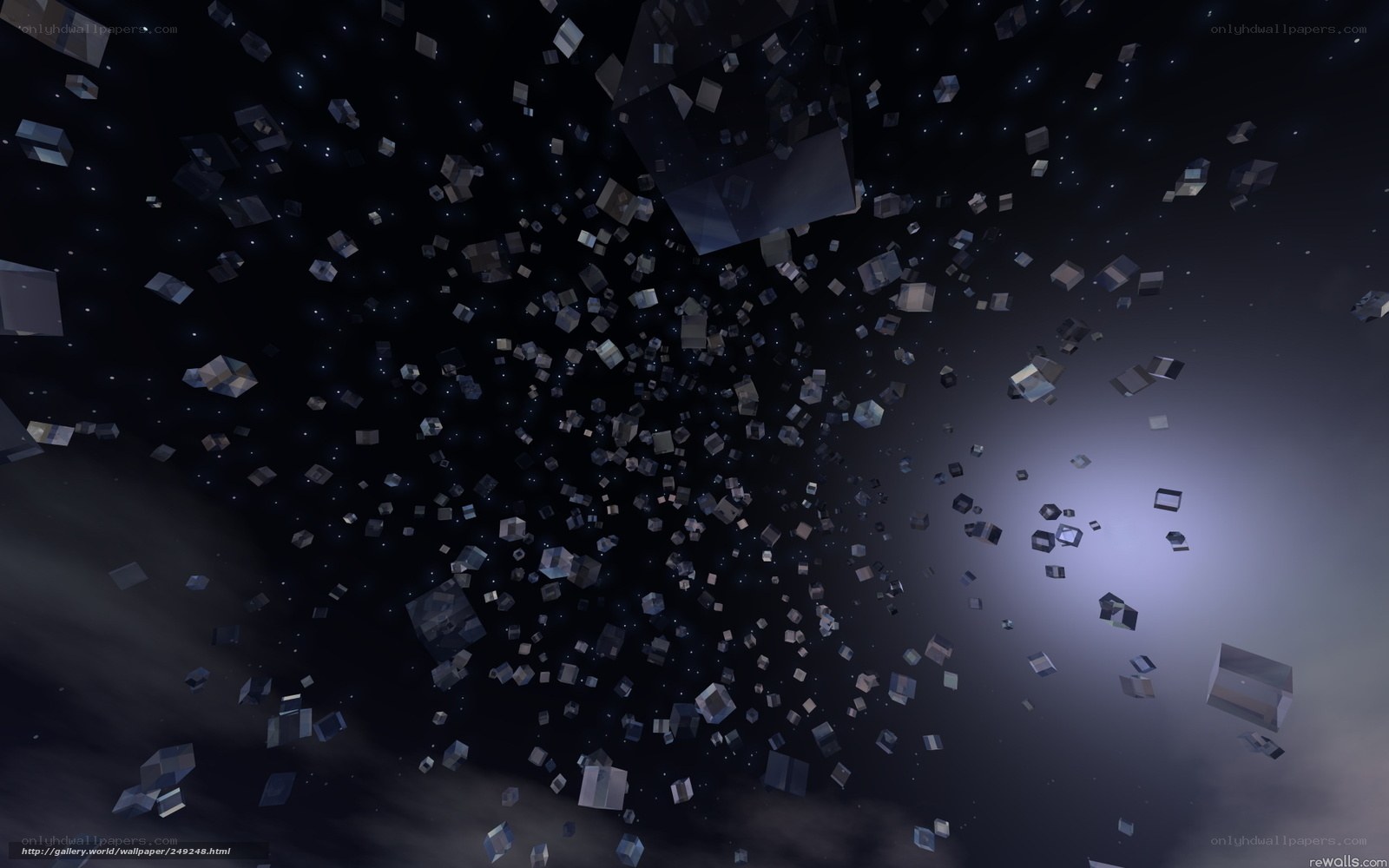 floating cubes in space