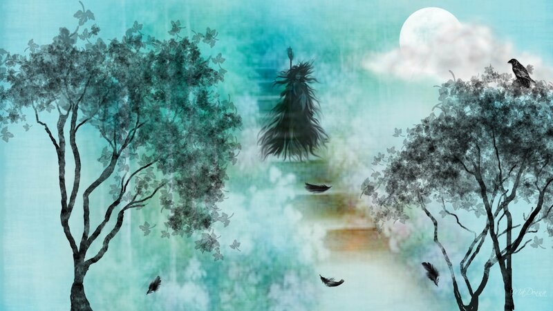 Floating Figure in Forest