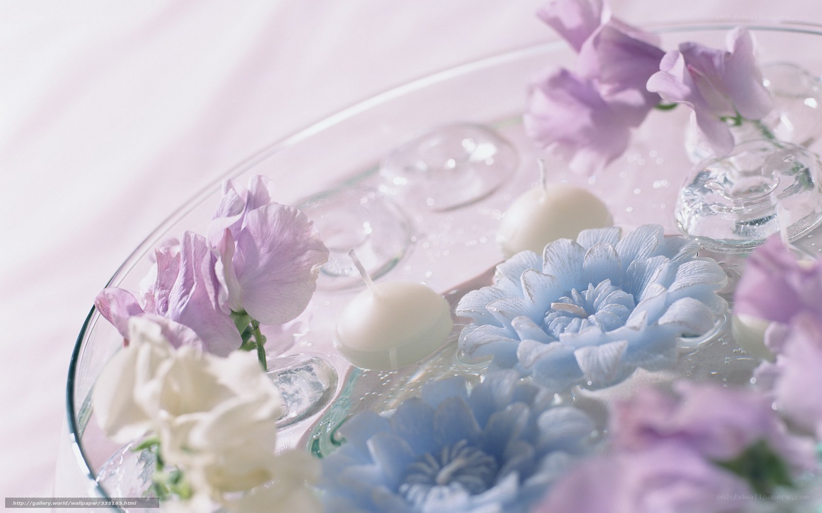 Floating flowers and candles