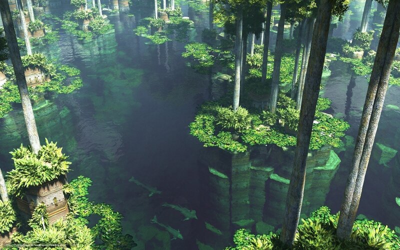 floating forest island