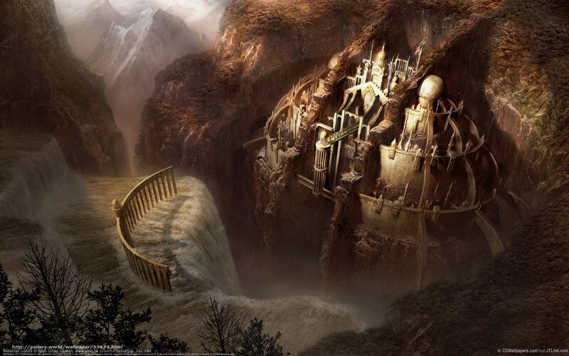 Floating fortress in canyon