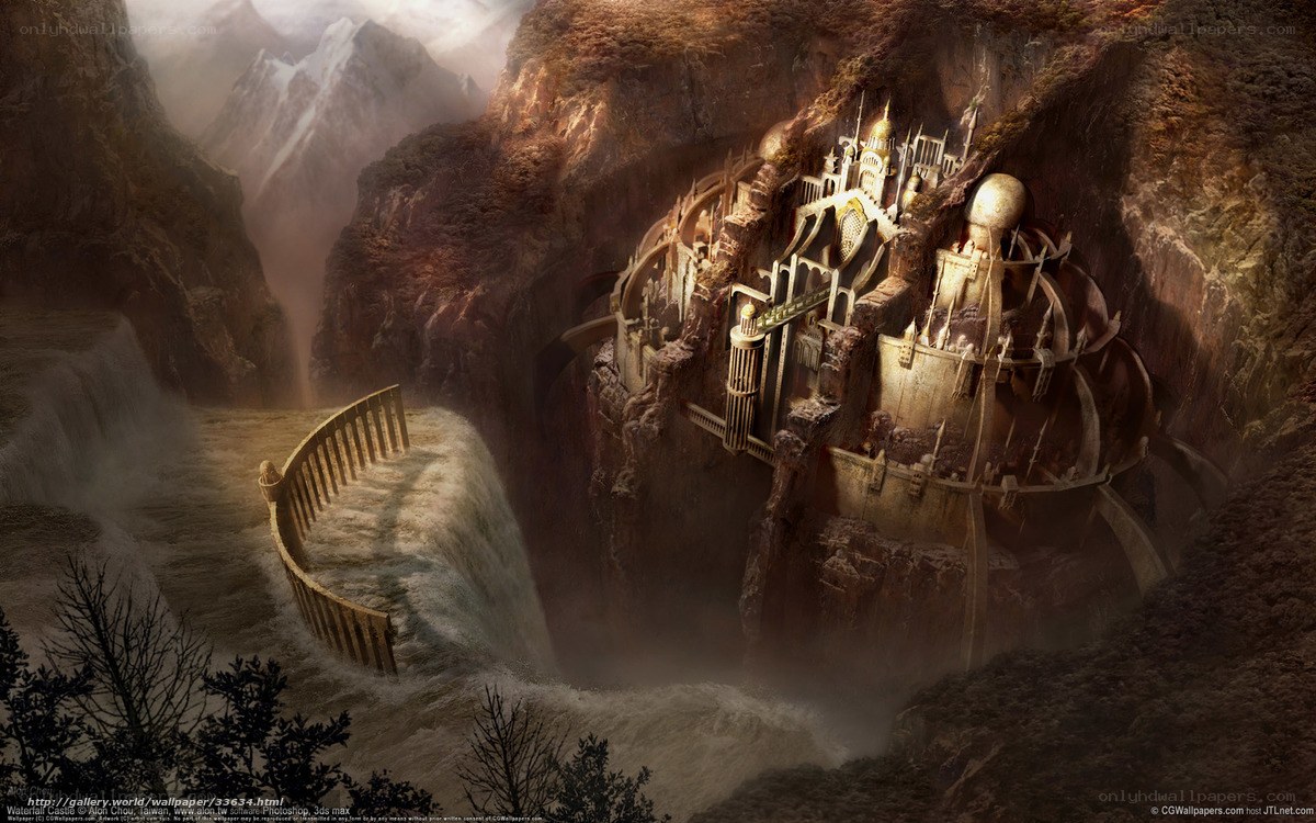 Floating fortress in canyon