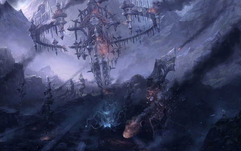 Floating Fortress in Mountains
