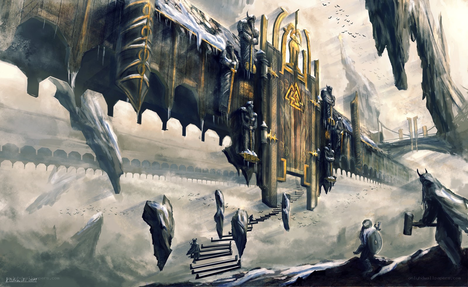 floating fortress in the clouds