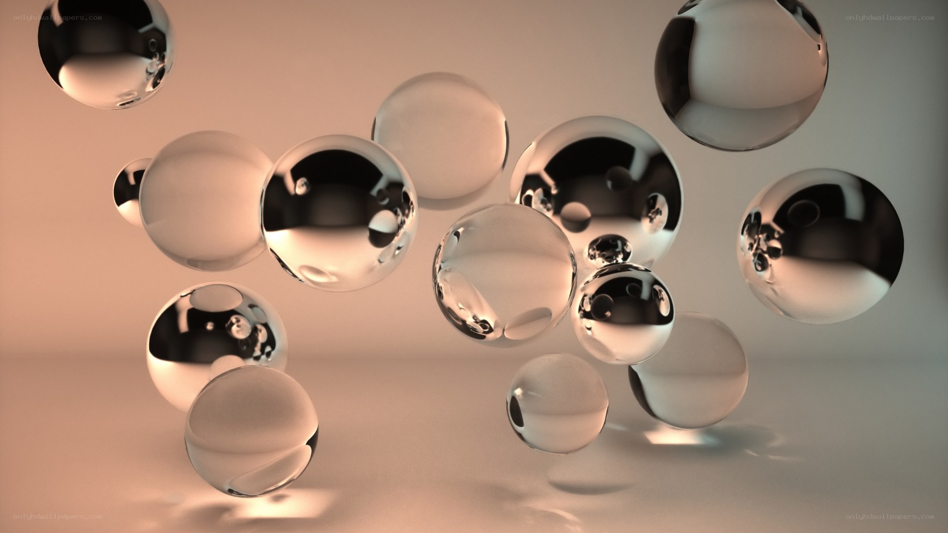 Floating glass spheres