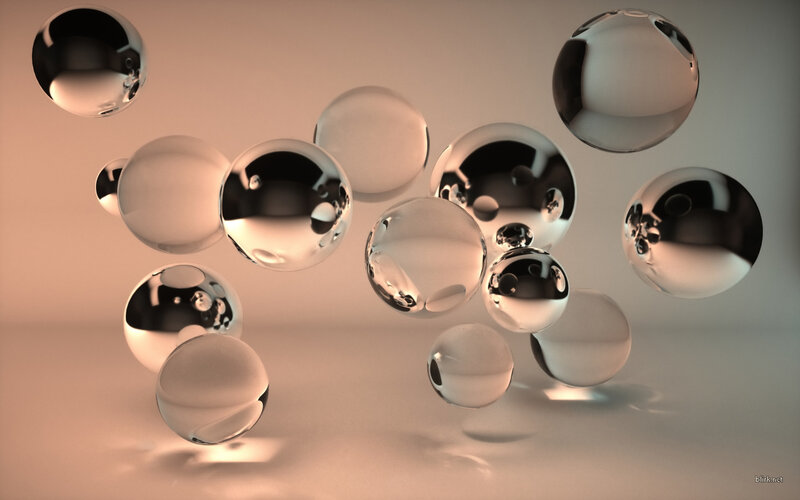 Floating glass spheres