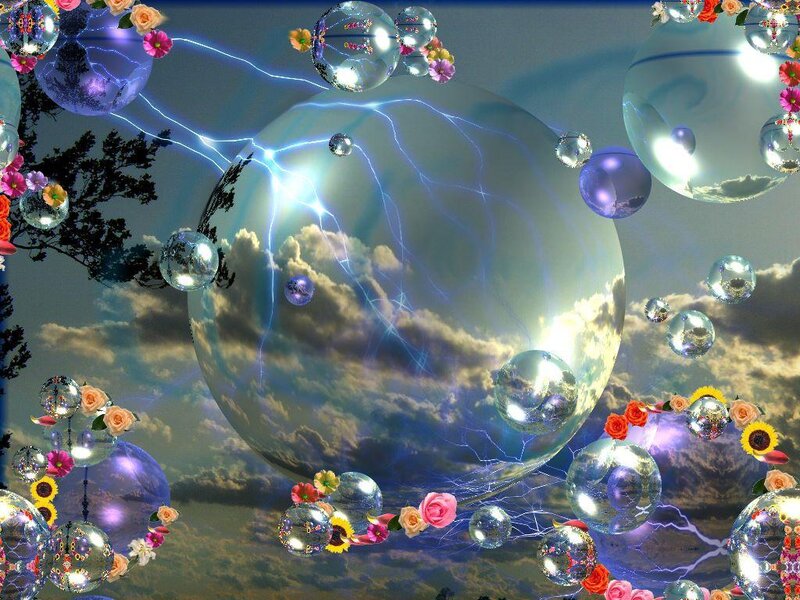 Floating Glass Spheres — Blue, Dreamy