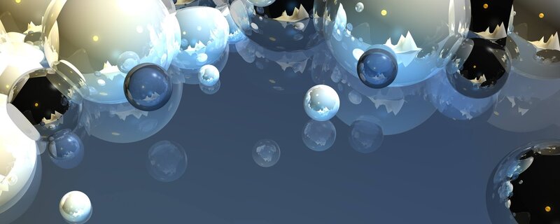 Floating Glass Spheres — Blue