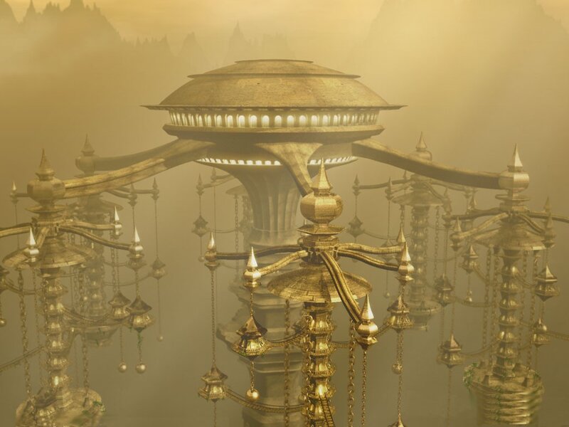 floating golden city